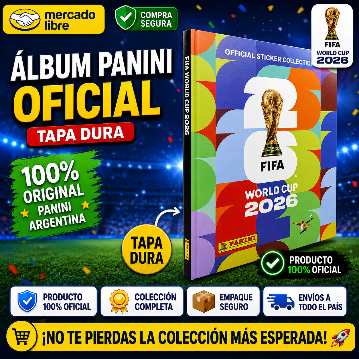 Álbum Panini Mundial 2026 Tapa Dura